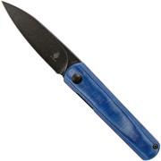 Kizer Feist V3499C2 Blackwashed 154CM, Denim Blue Micarta, couteau de poche, Justin Lundquist design