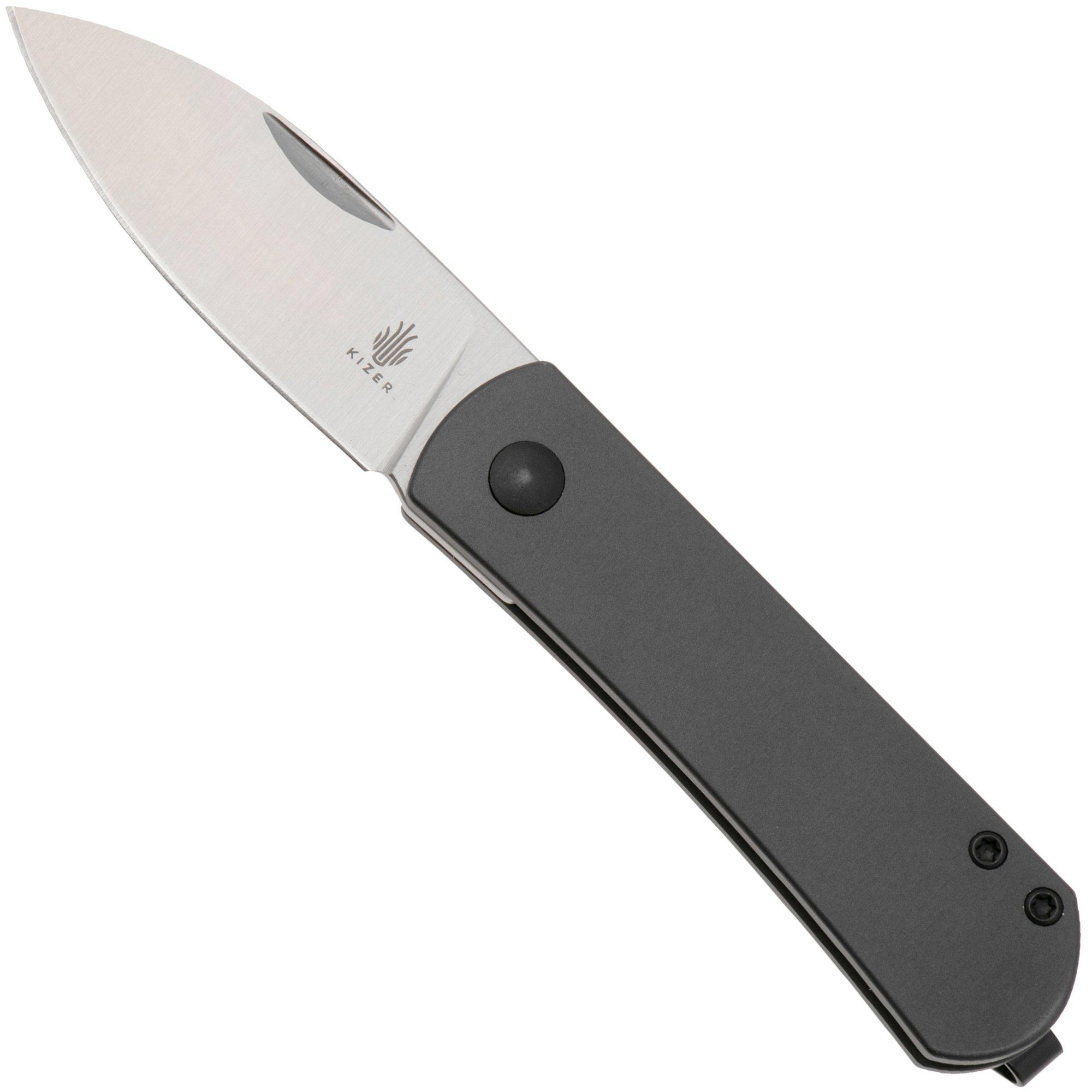 Nóż składany Kizer Vanguard Yorkie V3525A2 Slipjoint, Satin Nitro V, Gray Aluminium, projekt Ray Laconico