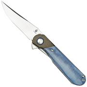 Kizer Comet V3614C2 Brass & Blue Micarta, coltello da tasca