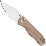 Kizer Vanguard Drop Bear 2, V3619-2CC1 Satin Nitro-V, Brown Micarta, Taschenmesser, Azo Design