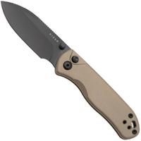 Image for Kizer Vanguard Drop Bear 2, V3619-2CD1 Black DLC Nitro-V, Tan Aluminum, pocket knife, Azo design