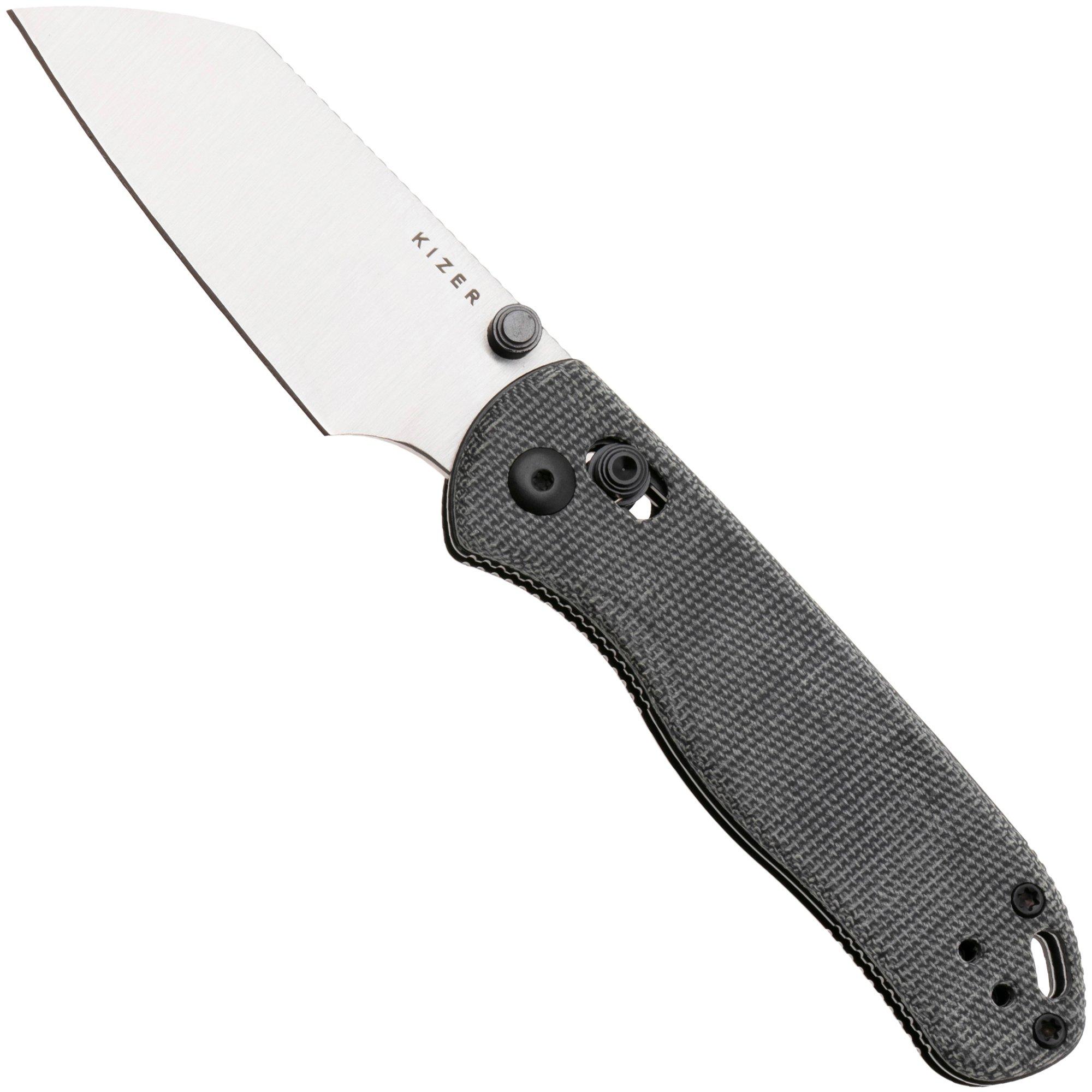 Kizer Vanguard Drop Bear 2, V3619-2KS1 Satin Nitro-V, Black Micarta, Taschenmesser, Azo Design