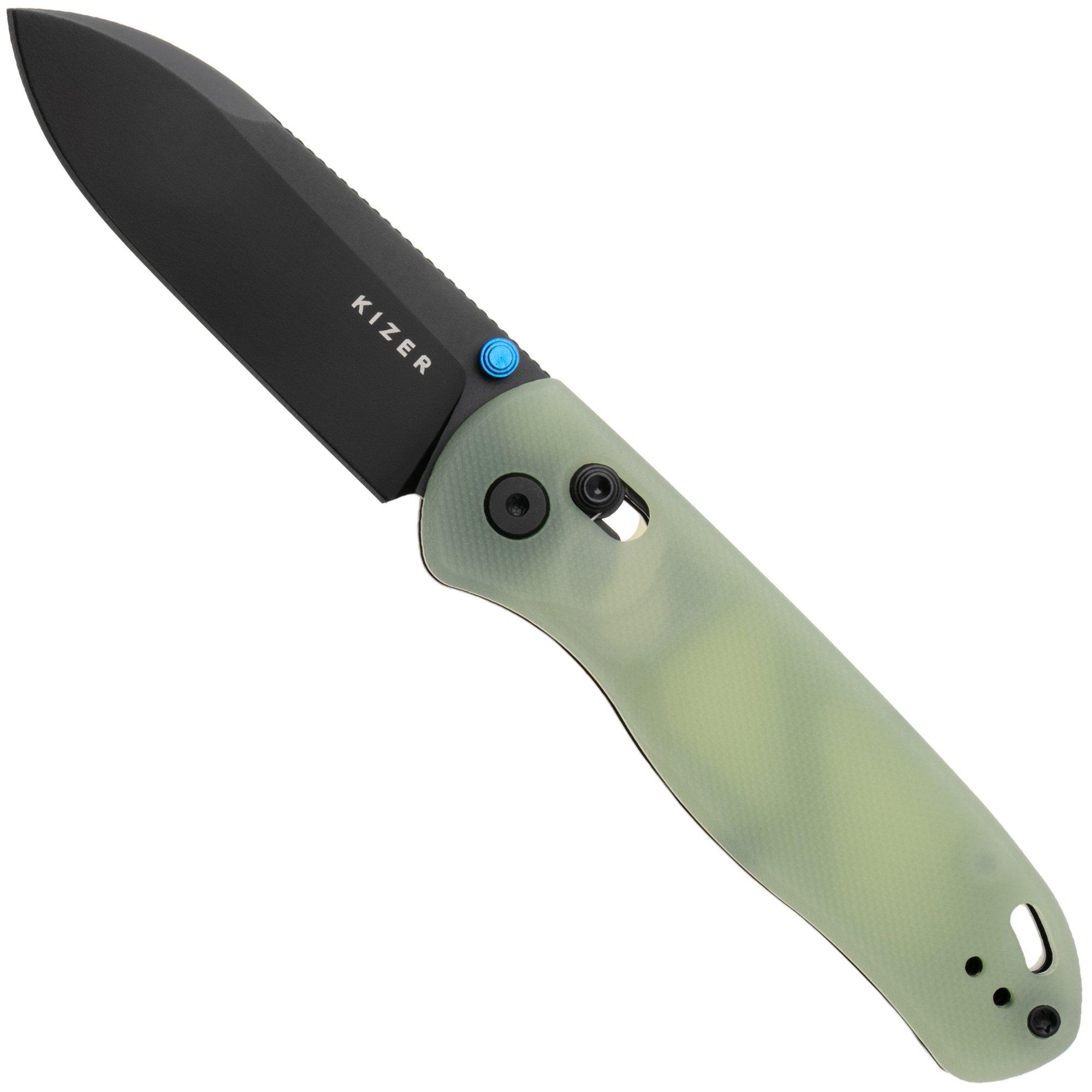 Kizer Vanguard Drop Bear V3619A21 PVD Nitro-V, Glow In The Dark G10, couteau de poche, Azo design