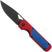 Kizer Vanguard Militaw V3634A2 Liner Lock, Black Nitro-V, Red G10, Blue G10 Inlay, navaja, Jonathan Styles design