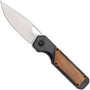 Kizer Vanguard Militaw V3634C2 Liner Lock, Satin 154CM, Black G10, Mkuruti Wood Inlay, zakmes, Jonathan Styles design