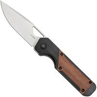 Image for Kizer Vanguard Mini Militaw V3634SA4 Liner Lock, Satin Nitro-V, Black G10, Mkuruti Wood Inlay, pocket knife, Jonathan Styles design