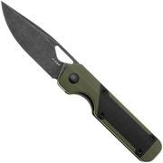 Kizer Vanguard Mini Militaw V3634SA5 Liner Lock, Blackwashed Nitro-V, Green G10, Black G10 Inlay, zakmes, Jonathan Styles design