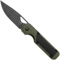 Immagine per Kizer Vanguard Mini Militaw V3634SA5 Liner Lock, Blackwashed Nitro-V, Green G10, Black G10 Inlay, coltello da tasca, Jonathan Styles design