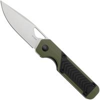 Image for Kizer Vanguard Mini Militaw V3634SA6 Liner Lock, Satin Nitro-V, Green G10, Black G10 Inlay, pocket knife, Jonathan Styles design