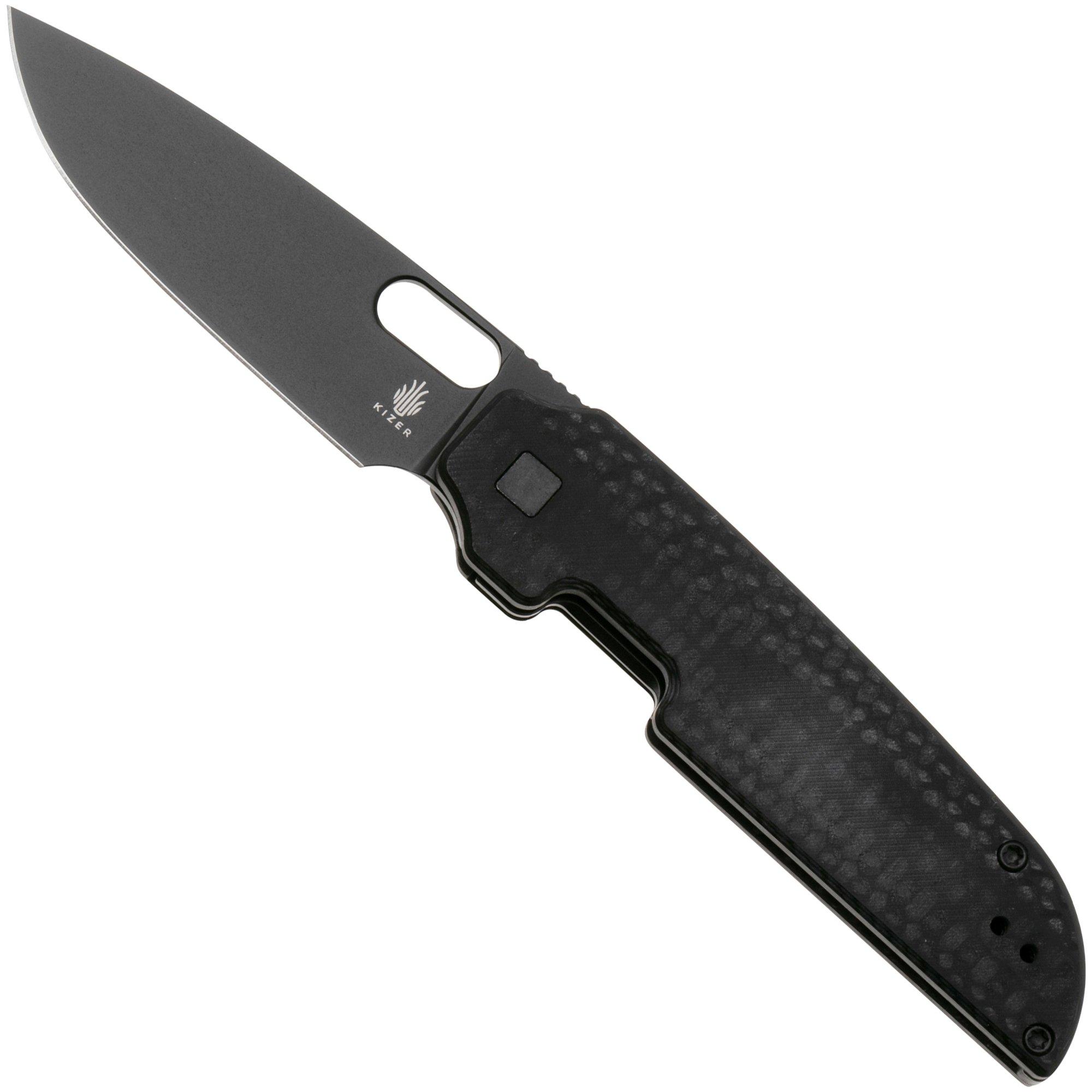 Kizer Vanguard Varatas V3637A1 Black Nitro V, G10 Carbon Fiber, Taschenmesser, Jacob Lundquist Design