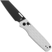 Kizer Vanguard Task V3641A1 Black Nitro V, Sugar White G10, coltello da tasca, Nick Consoli design