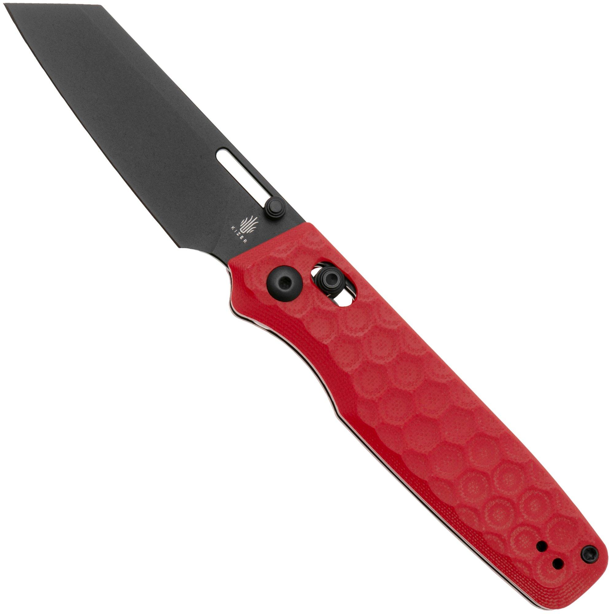 Kizer Vanguard Task V3641A2 Black Nitro V, Spicy Red G10, Taschenmesser, Nick Consoli Design