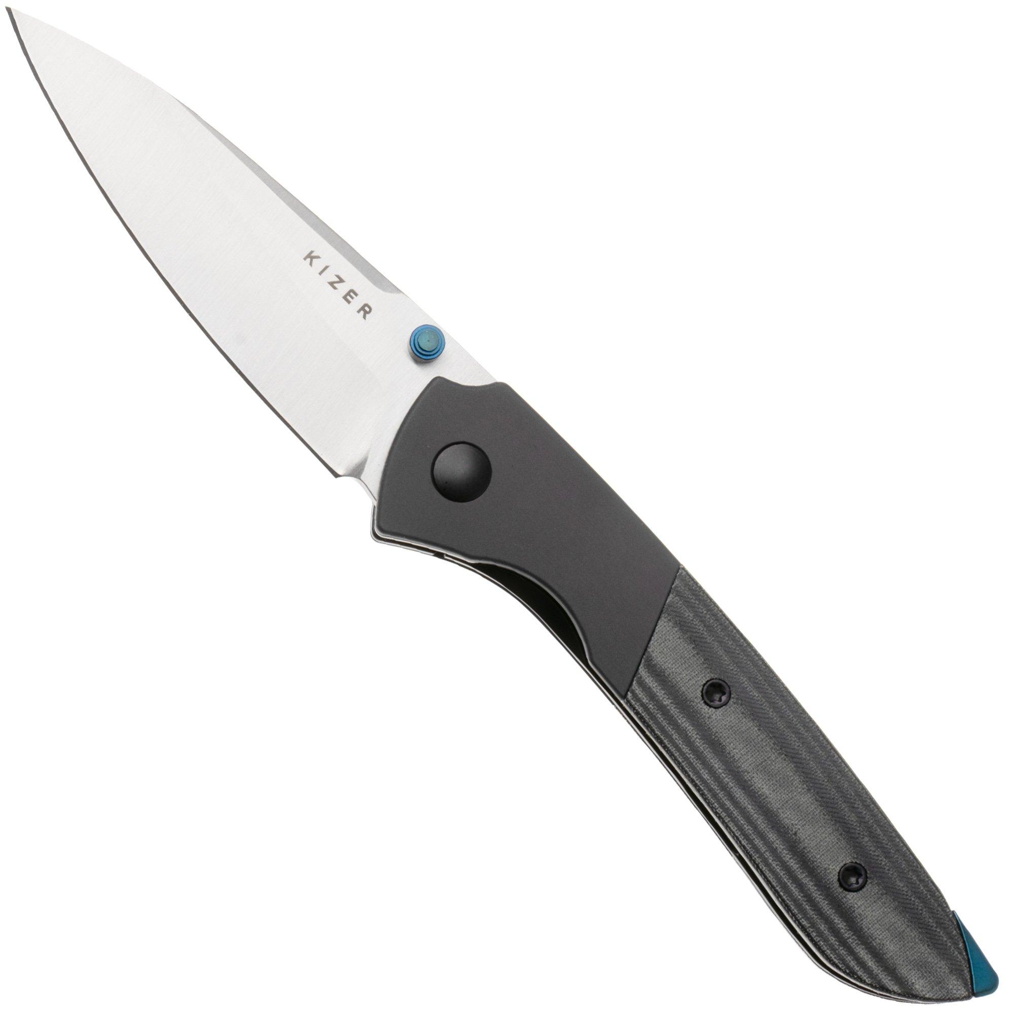 Kizer Vanguard Spitfire V3690A1 Satin 14C28N, Aluminium Micarta Inlay, zakmes