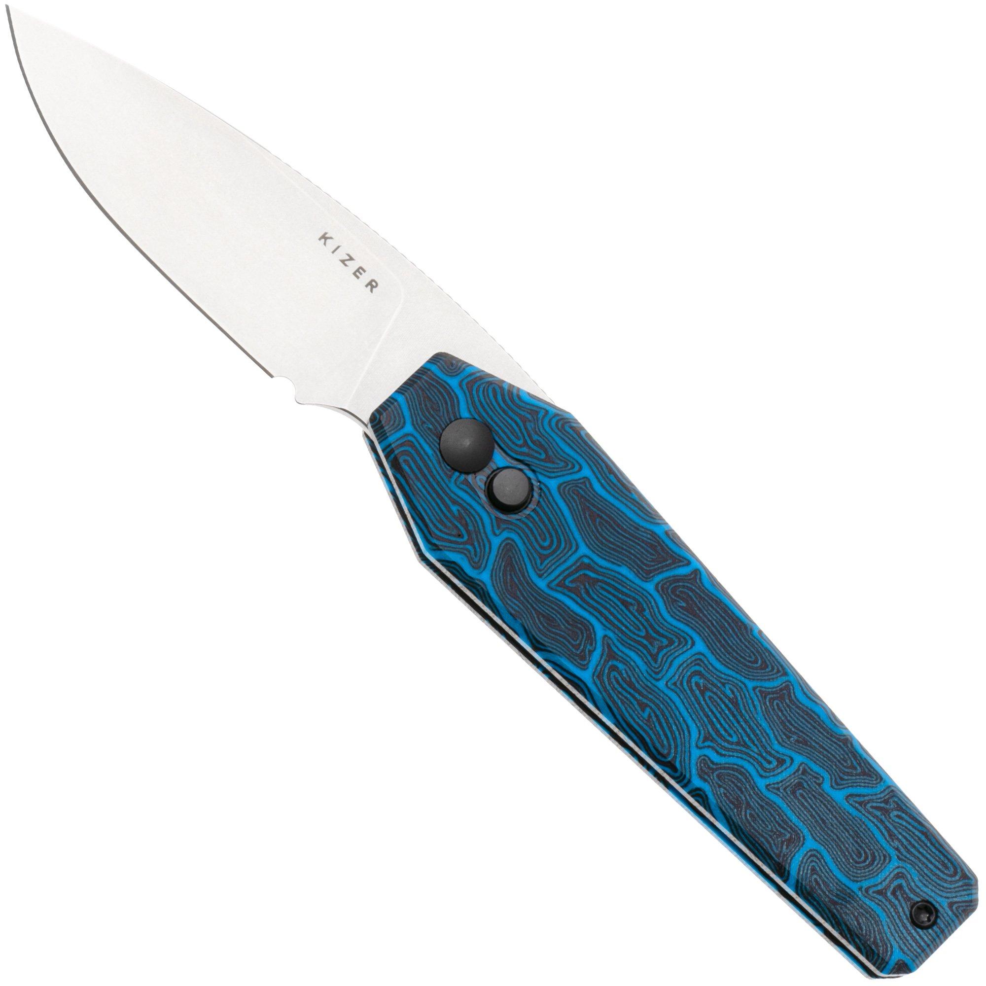 Kizer Tomb V3692A3 Stonewashed Nitro-V, Blue/Black G-Mascus, pocket knife, Bradley Diaz design