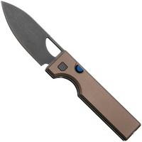 Immagine per Kizer Vanguard Little Ringbo V3708A2 Blackwashed AEB-L, Brown Aluminium, coltello da tasca, Matija Milovic design