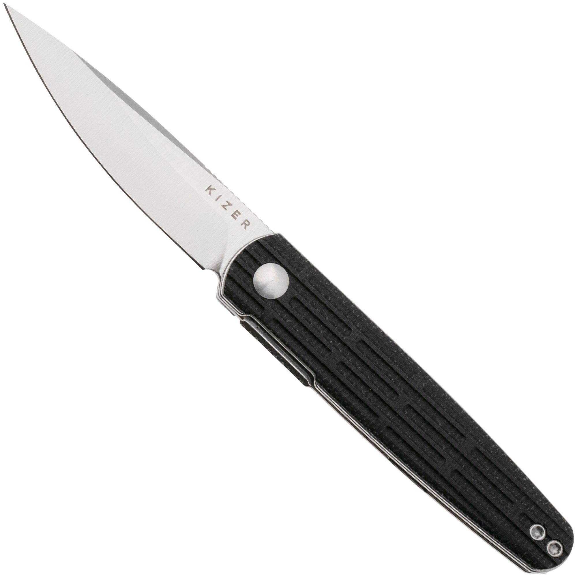 Nóż składany Kizer Bamboo V3722A1, Satin Nitro-V, Black Micarta, projekt Maksim Epifantsev