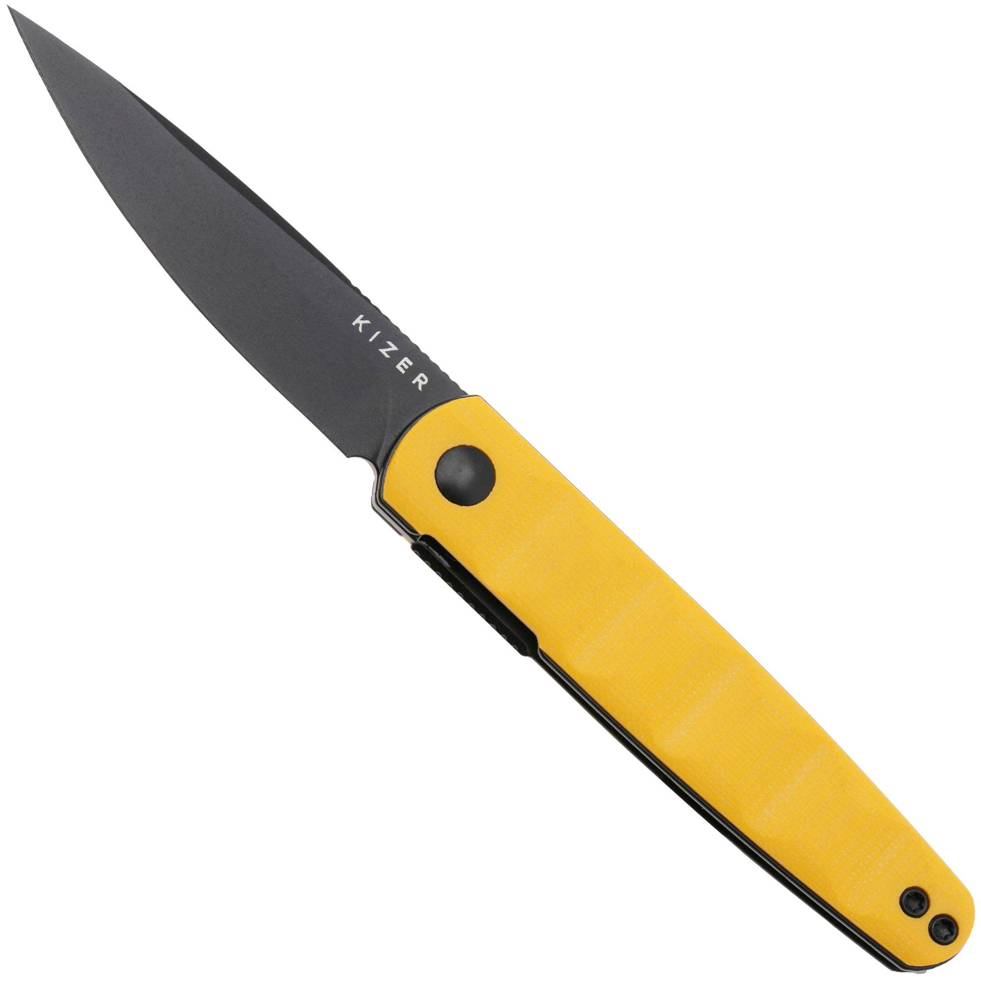 Nóż składany Kizer Bamboo V3722A3, Black Nitro-V, Yellow G10, projekt Maksim Epifantsev