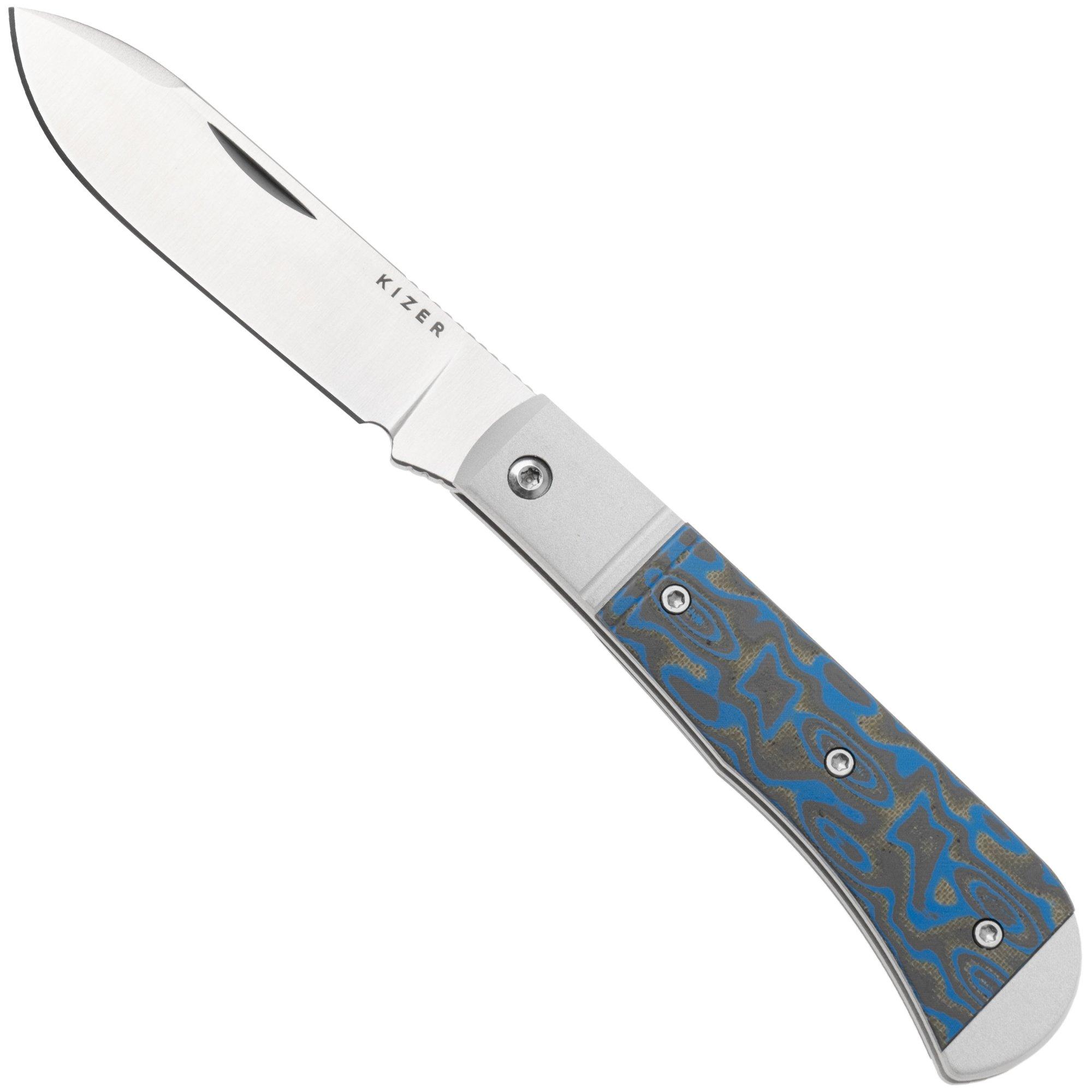 Kizer Trestle D V3760A2 Satin Nitro-V, Aluminum & Vortex Micarta, Taschenmesser, Azo Design
