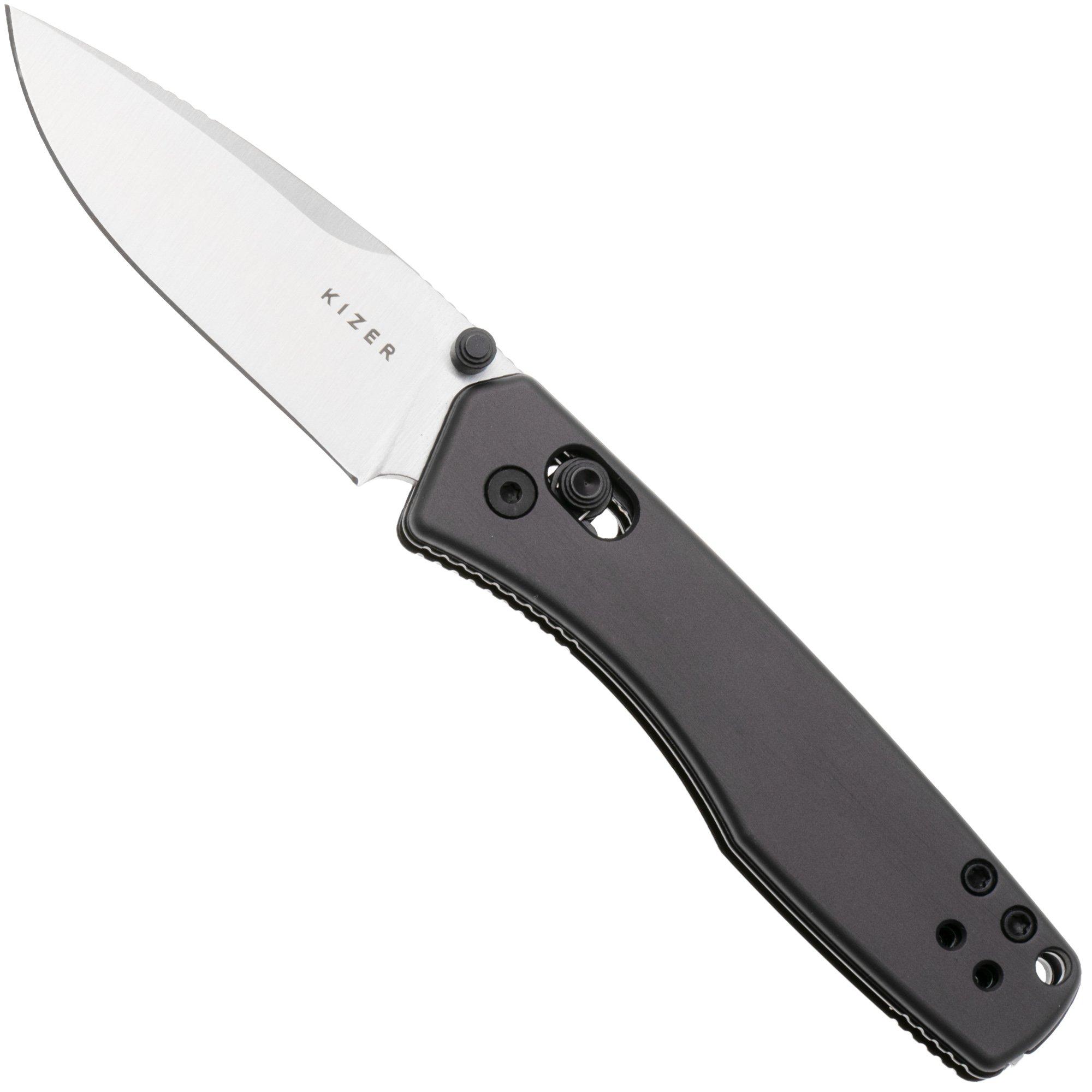 Kizer Vanguard Aegis V3774A4 Satin AEB-L, Gray Aluminium, zakmes, Azo design