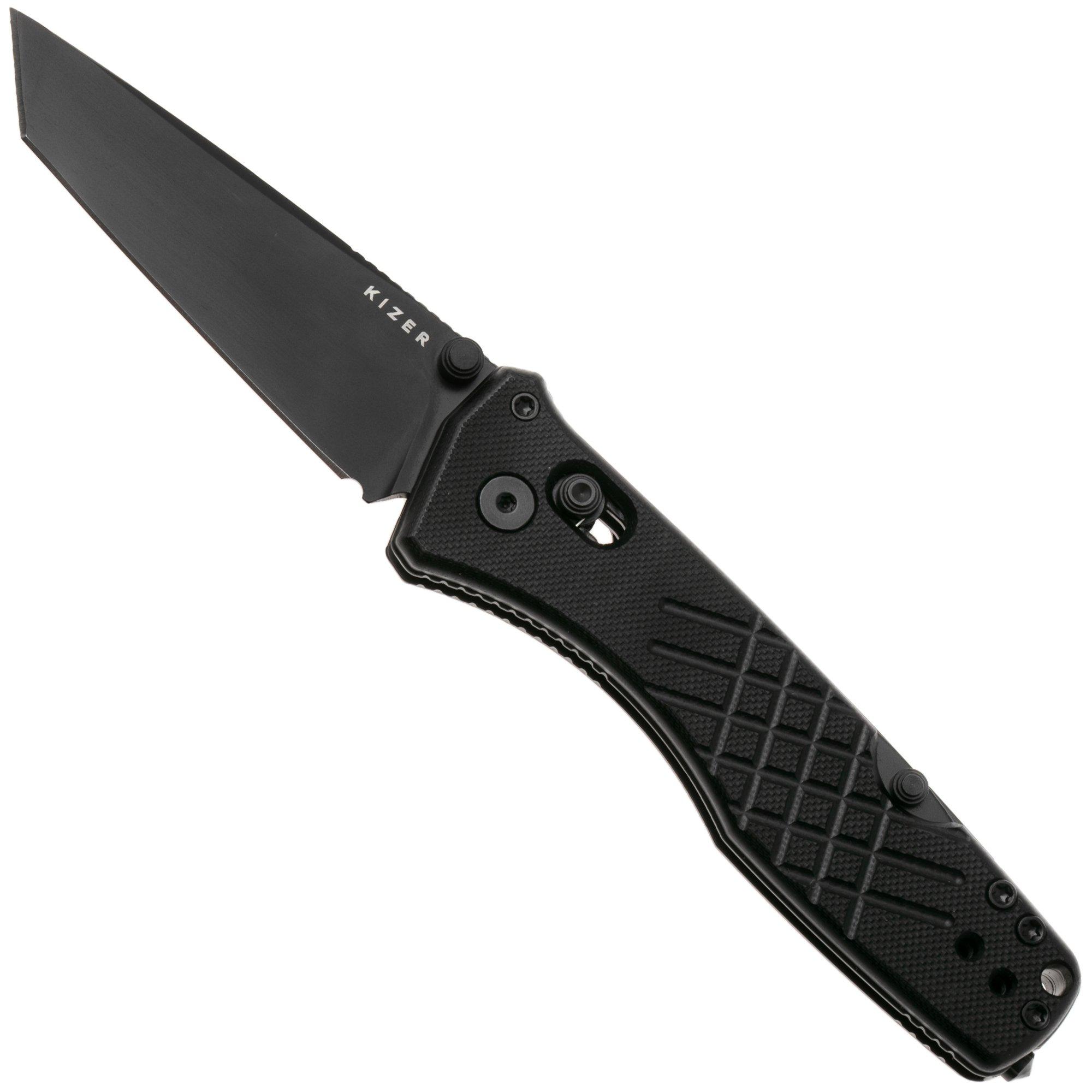 Kizer Vanguard Aegis T V3774CTA1 PVD AEB-L, Black G10, navaja, diseño de Azo