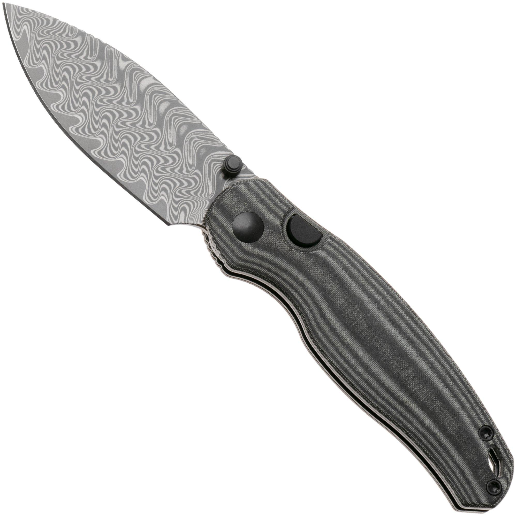 Kizer Vanguard Phoca BD V3781BDA3 Acid Washed Damascus, Black Norplex UltreX Micarta, Taschenmesser
