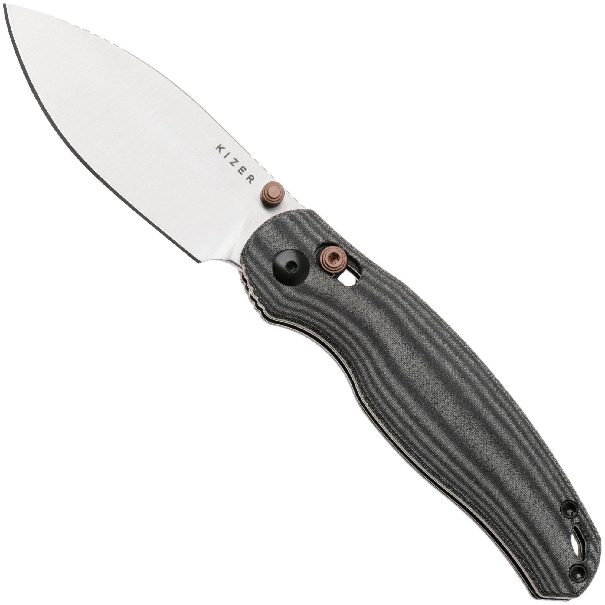 Kizer Vanguard Phoca CD V3781CDA1 Satin 14C28N, Norplex UltreX Micarta, couteau de poche