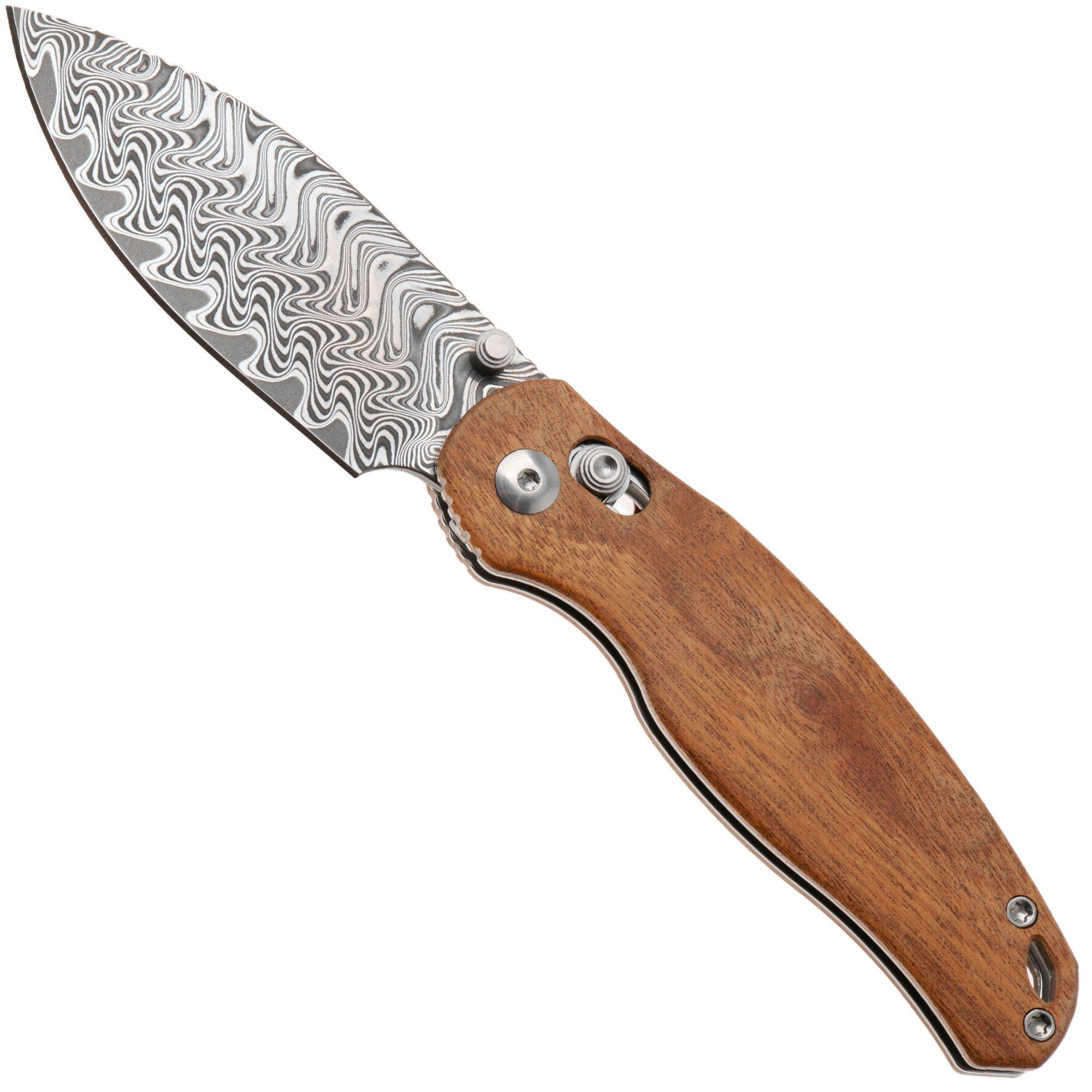 Kizer Vanguard Phoca CD V3781CDA3 Acid Washed Damascus, Mkuruti Wood, pocket knife