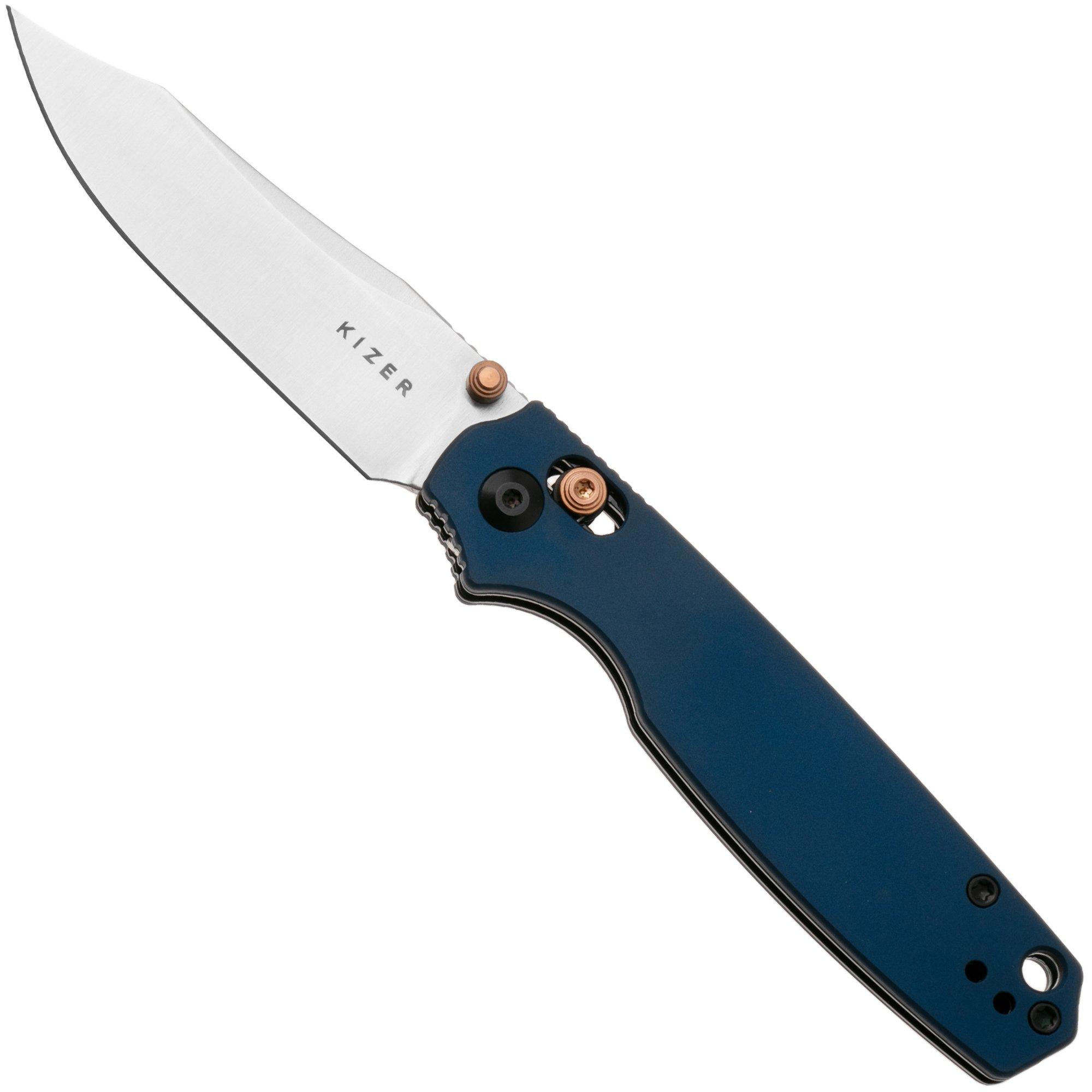 Kizer Pokiman CC V3789A4 Satin AEB-L, Blue Aluminum, pocket knife