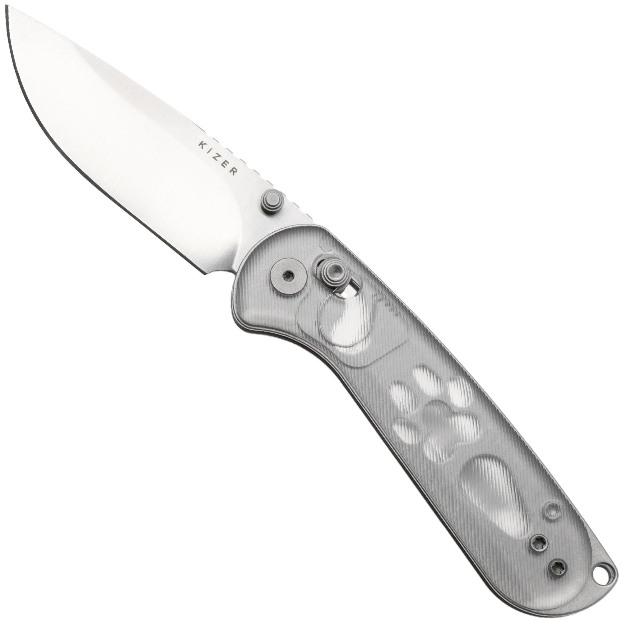 Kizer Vanguard Buddy II V3790A2 Satin AEB-L, Clear Acrylic, Taschenmesser, Maksim Epifantsev Design