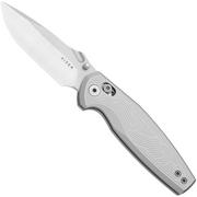 Image for Kizer Khamsin V3791A3, Satin Nitro-V, Light Gray Aluminum pocket knife, Maksim Epifantsev design