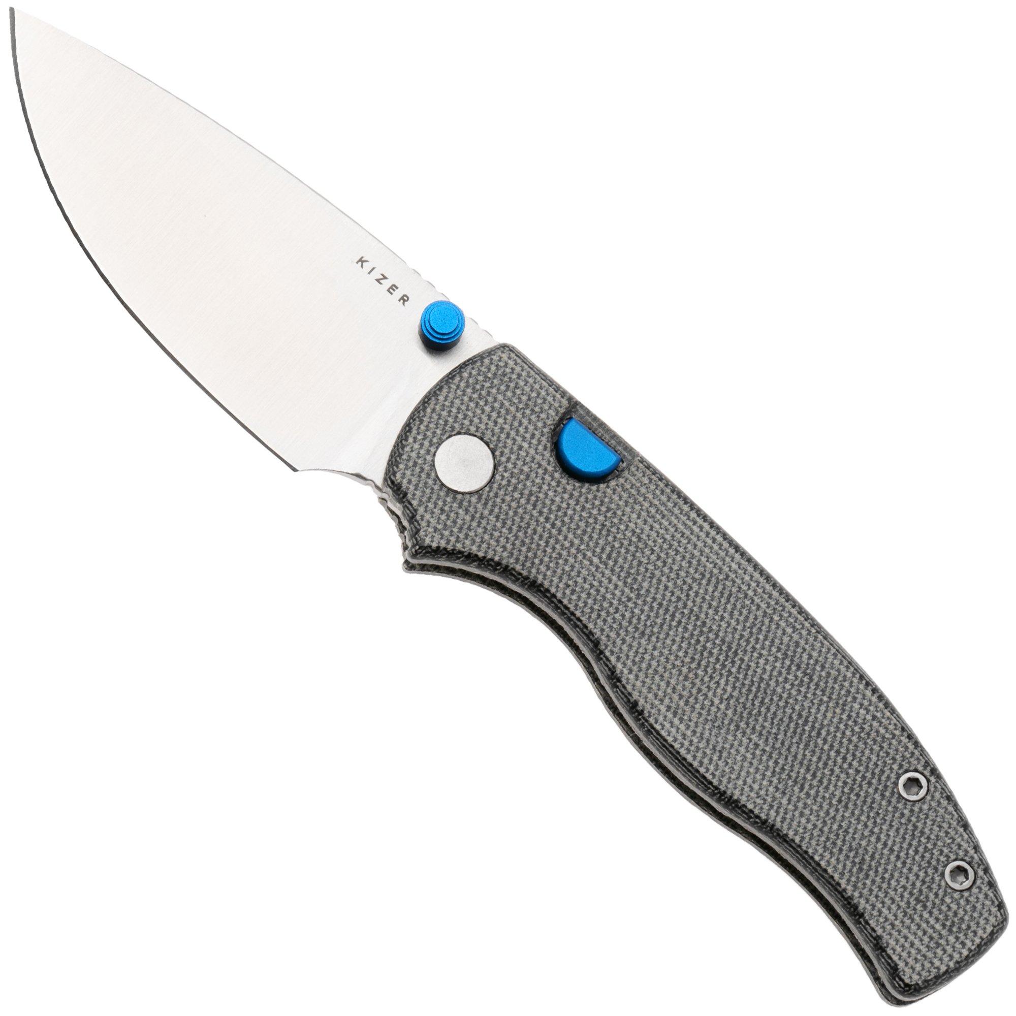 Kizer Vanguard Glaux V3801A1 Satin 14C28N, Norplex UltreX Micarta, pocket knife