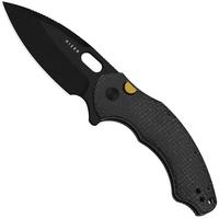 Afbeelding voor Kizer Roach XL V4477BDA2, PVD Blackwashed 14C28N, Black Micarta zakmes, Matt Degnan design