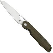 Kizer Genie V4545C1, Green Micarta, 154CM pocket knife, Gage design