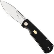 Kizer Vanguard Retro V4726A2 Satin Nitro-V, Black G10 Brass, Taschenmesser, Johan Jordaan Design