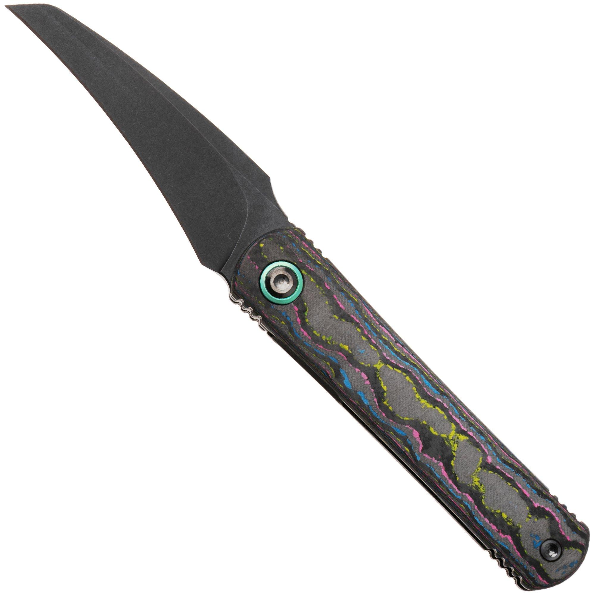 Kizer Feist 3 X Series ZX-3499.3A3 Matte DLC S90V, Titanium & Camo Carbon Ultimate Warrior, pocket knife, Justin Lundquist x L.F design