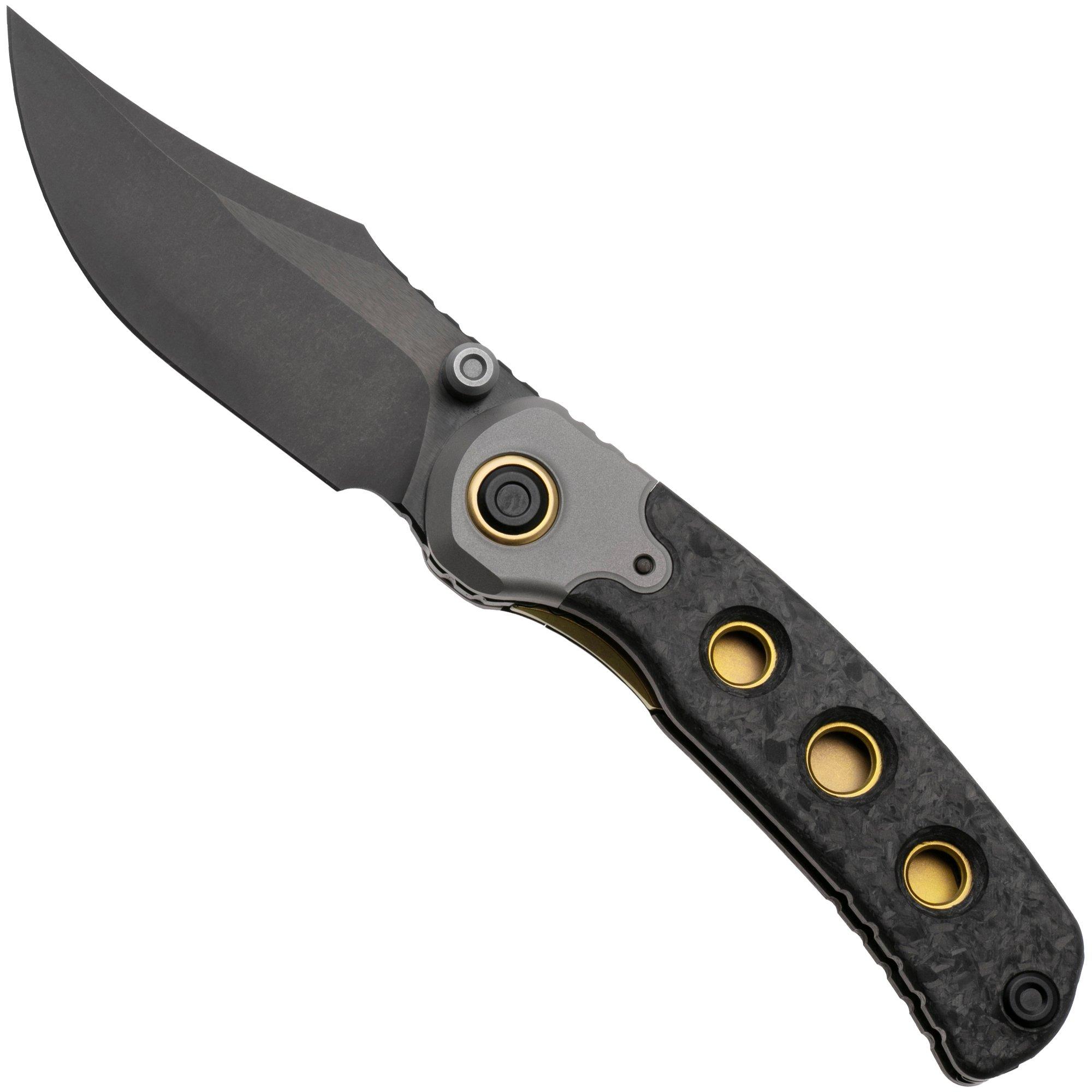 Kizer Pioneer ZX-FK03A1 Stonewashed DLC M390, Carbonfiber Titanium Bolster, pocket knife