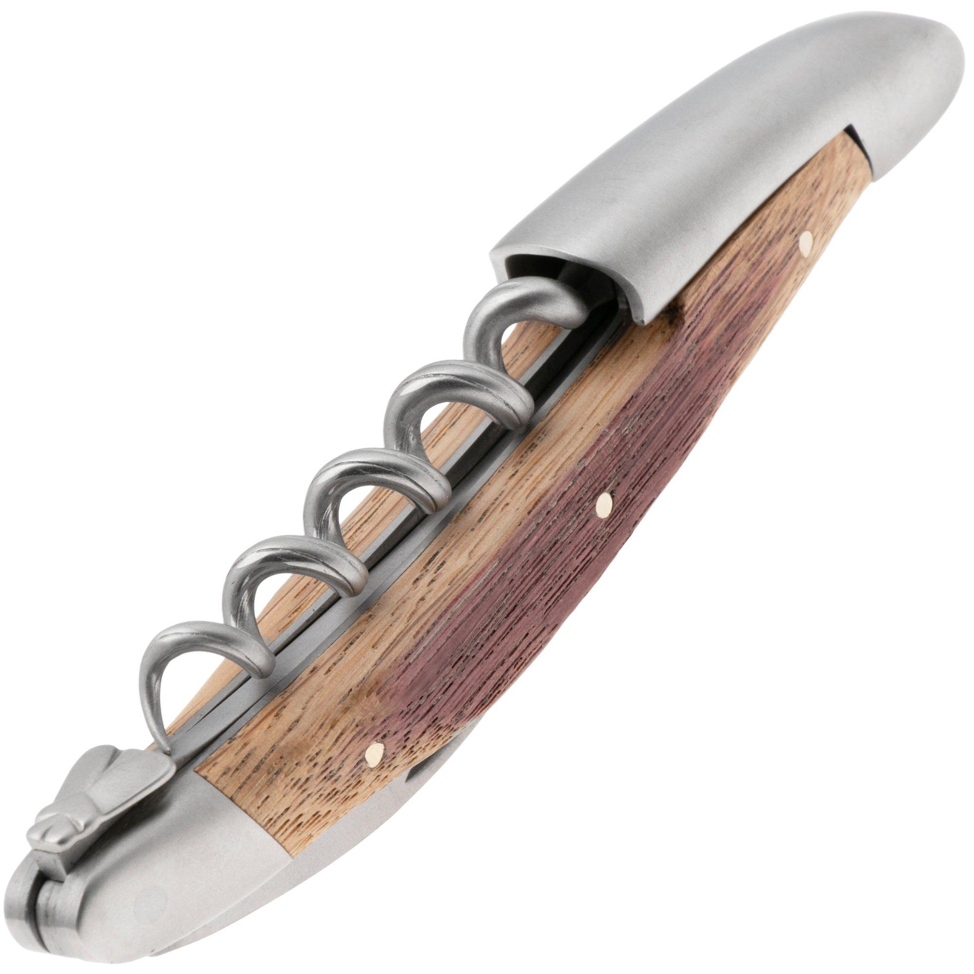 Nóż kelnerski Forge de Laguiole 00004459, Matte Stainless Steel, Stamped Bee, Barrel Oak
