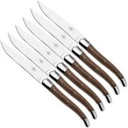 Forge de Laguiole 4560, set di 6 coltelli da bistecca, legno di noce