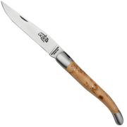 Forge de Laguiole Boraldes Edition 1212EINGE Satin Bolsters Juniper wood, coltello da tasca