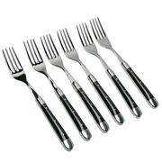 Forge de Laguiole FE62MINBF set de 6 fourchettes de table, polies, corne de buffle