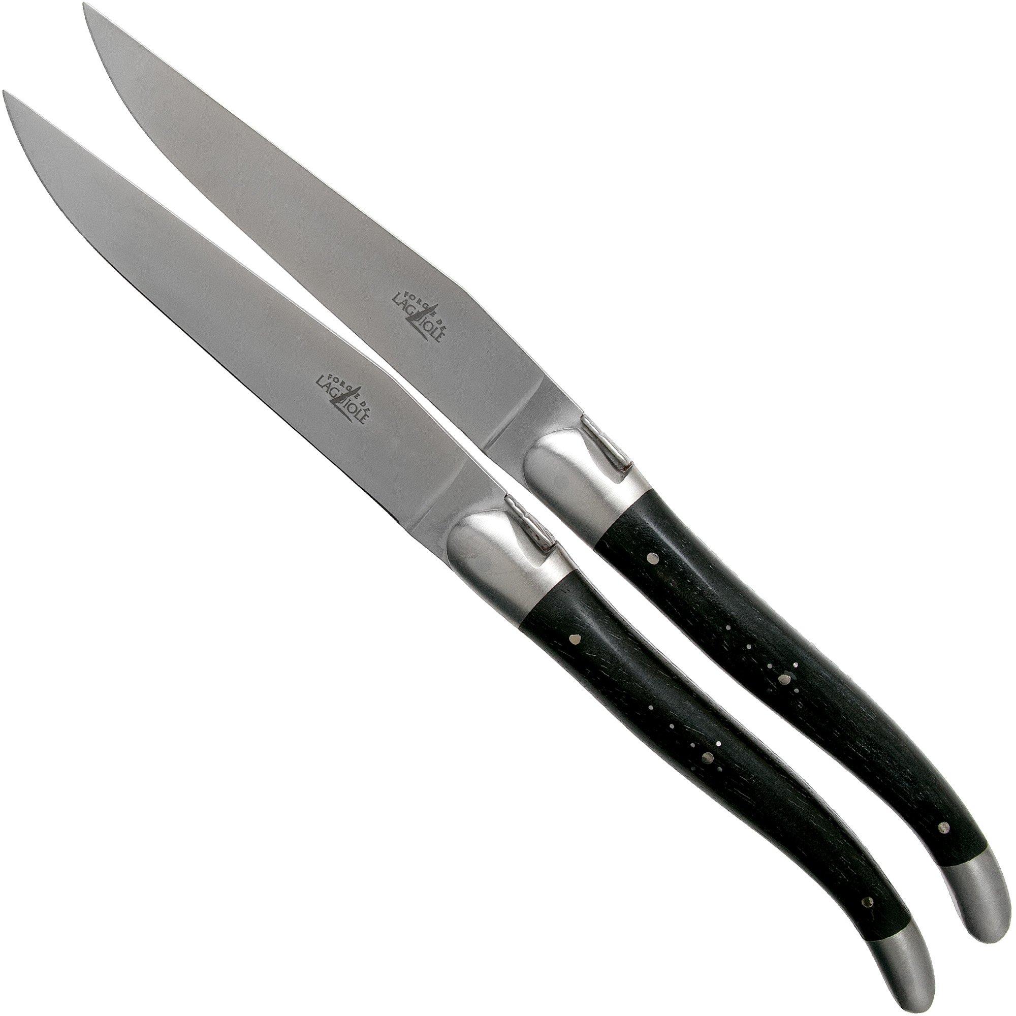 Zestaw noży do steków Forge de Laguiole, LAT22MINEB, matowe, drewno hebanowe, 2 szt.