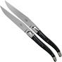 Image for Forge de Laguiole T22MINTCNOI black micarta polished 2-piece steak knife set