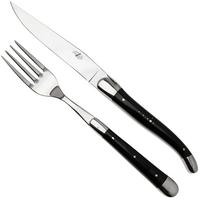 Image for Forge de Laguiole Knife and Fork TF2MINBF Dark Horn, 2-piece cutlery set, polished