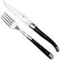 Bild für Forge de Laguiole Knife and Fork TF2MINBF Dark Horn, 2-teiliges Besteckset, poliert