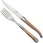 Bild für Forge de Laguiole Knife and Fork TF2MINOL Olive Wood, 2-teiliges Besteckset, mattiert