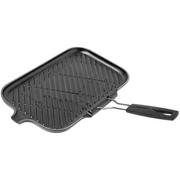 Le Creuset grillpan/skillet 36 cm zwart met inklapbaar handvat