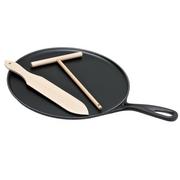 Le Creuset gusseisserne Crêpes Pfanne 27 cm, schwarz