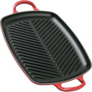 Le Creuset La Fonte émaillée grillpan 30 cm, kersenrood