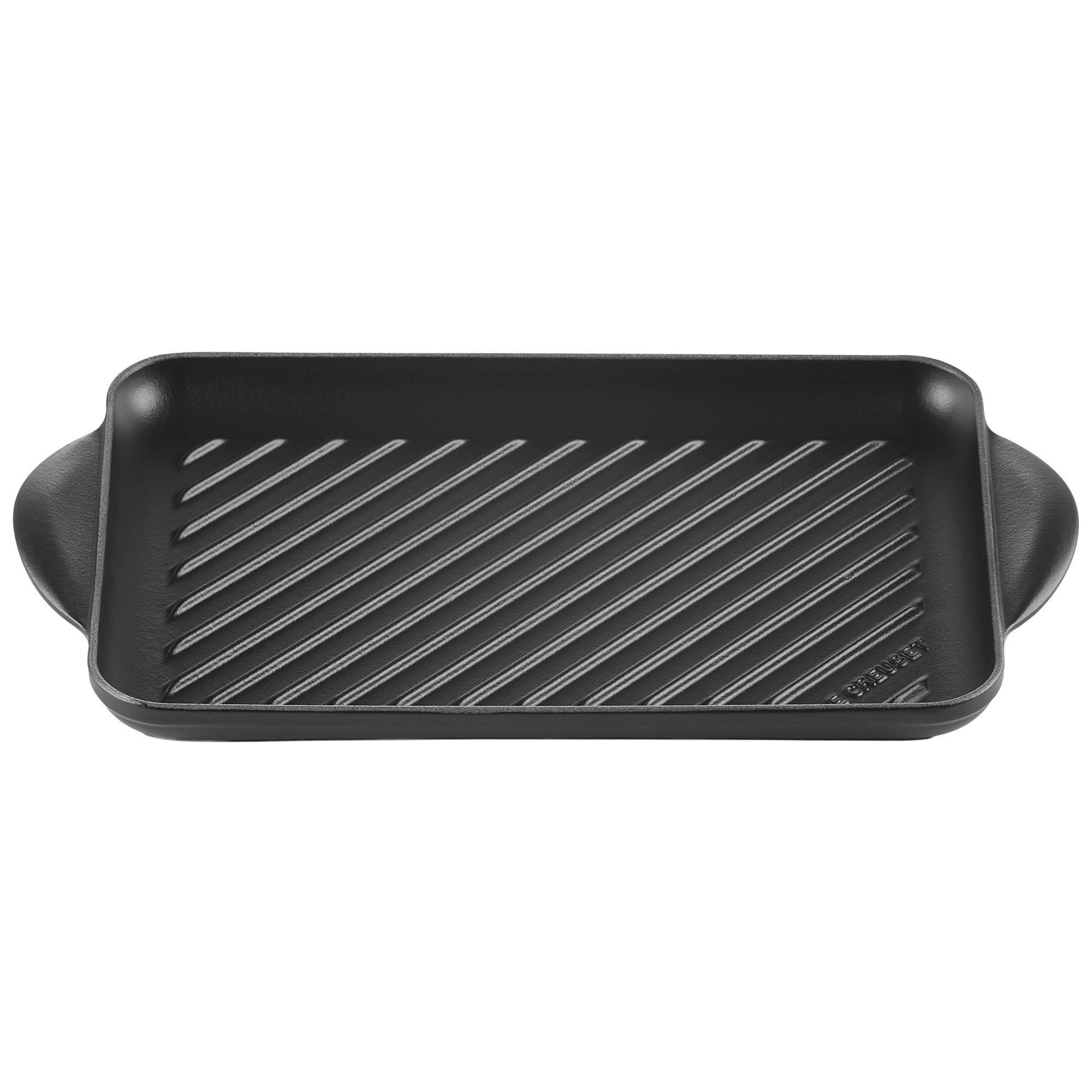 Le Creuset La Fonte emaillierte rechteckige Grillpfanne 32 cm, schwarz