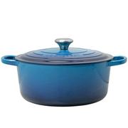 Le Creuset Signature casserole 21177282202430 bleu azur 28 cm 6.7L ronde